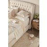 Essentials For Living Sloan Queen Bed in Cream Velvet - Top Angled Lifestyle