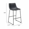 Smart Barstool in Black - Seat Dimensions - Smart Barstool in Black - Seat Dimensions