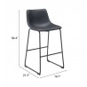  Smart Barstool in Black - Seat Dimensions