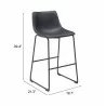  Smart Barstool in Black - Seat Dimensions -  Smart Barstool in Black - Seat Dimensions