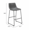 Smart Barstool in Charcoal - Seat Dimensions - Smart Barstool in Charcoal - Seat Dimensions