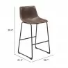 Smart Barstool in Vintage Espresso - Seat Dimensions - Smart Barstool in Vintage Espresso - Seat Dimensions