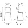Smart Counter Stool Black - Dimensions