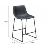 Smart Counter Stool Black - Seat Dimensions