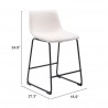 Smart Counter Stool Ivory - Seat Dimensions