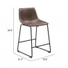 Smart Counter Stool Vintage Espresso - Seat Dimensions