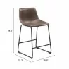 Smart Counter Stool Vintage Espresso - Seat Dimensions - Smart Counter Stool Vintage Espresso - Seat Dimensions