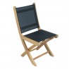 Royal Teak Sailmate Folding Side Chair blue