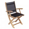 Royal Teak Sailmate Folding Arm Chair Black