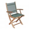 Royal Teak Sailmate Folding Arm Chair Grey