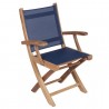Royal Teak Sailmate Folding Arm Chair Blue