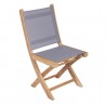 Royal Teak Sailmate Folding Side Chair Grey