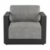 Sunpan Tavira Armchair Charcoal-Lanikai Salt and Pepper - Front Angle - Sunpan Tavira Armchair Charcoal-Lanikai Salt and Pepper - Front Angle