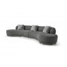 Perla Curved Sofa in Dark Gray-side view