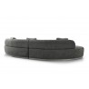 Perla Curved Sofa in Dark Gray- back view