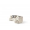 Rhodes Curved Sofa in White- side view 1