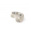 Rhodes Curved Sofa in White- side view 6
