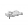 Camelo Sofa Silver Colored Leather with Black Powder Coated Legs