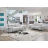 Camelo Sofa Silver Colored Leather with Black Powder Coated Legs - Lifestyle