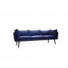Deklan 3 Seater Sofa Blue Fabric - Angled View