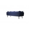Deklan 3 Seater Sofa Blue Fabric - Back Angled