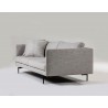 Tux Sofa Light Grey Fabric with Black Power Coated Steel - Side Angled