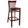 H&D Seating Steakhouse Style Wood Barstool - Dark Mahogany Solid Wood Seat