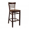 H&D Seating Steakhouse Style Wood Barstool - Dark Walnut Solid Wood Seat