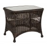 Woodard Sommerwind Side Table with Glass Top in Chocolate