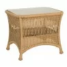 Woodard Sommerwind Side Table with Glass Top in Natural - Woodard Sommerwind Side Table with Glass Top in Natural