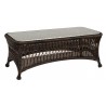 Woodard Sommerwind Coffee Table with Glass Top in Chocolate