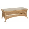 Woodard Sommerwind Coffee Table with Glass Top in Natural