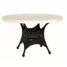 Woodard Sommerwind 48" Round Stone Top Umbrella Table in Chocolate - Woodard Sommerwind 48" Round Stone Top Umbrella Table in Chocolate