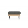 Azzurro Living Sonoma Ottoman With Matte Charcoal Aluminum Frame And Natural All-Weather Wicker - Side