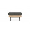 Azzurro Living Sonoma Ottoman With Matte Charcoal Aluminum Frame And Natural All-Weather Wicker - Front