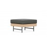 Azzurro Living Sonoma Ottoman With Matte Charcoal Aluminum Frame And Natural All-Weather Wicker - Angled View