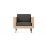 Azzurro Sonoma Club Chair In Matte Charcoal Aluminum And Natural All-Weather Wicker - Front