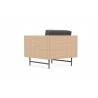 Azzurro Sonoma Club Chair In Matte Charcoal Aluminum And Natural All-Weather Wicker - Back Angle
