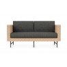 Azzurro Sonoma 2 Seat Sofa With Matte Charcoal Aluminum And Natural All-Weather Wicker With Midnight Cushion - Front