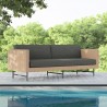 Azzurro Sonoma 3 Seat Sofa With Matte Charcoal Aluminum And Natural All-Weather Wicker With Midnight Cushion - Lifestyle