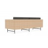 Azzurro Sonoma 3 Seat Sofa With Matte Charcoal Aluminum And Natural All-Weather Wicker With Midnight Cushion - Back Angled