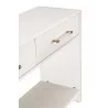 Essentials For Living Sonia Shagreen Console Table - Pearl Shagreen Lucite Brushed Brass - Closeup Side Drawer Angle - Essentials For Living Sonia Shagreen Console Table - Pearl Shagreen Lucite Brushed Brass - Closeup Side Drawer Angle