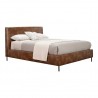 Sophia Full Faux Leather Platform Bed, Brown - Angled