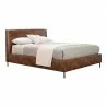 Sophia Full Faux Leather Platform Bed, Brown - Angled - Sophia Full Faux Leather Platform Bed, Brown - Angled
