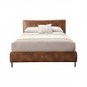 Sophia Full Faux Leather Platform Bed, Brown - Front