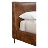 Sophia Full Faux Leather Platform Bed, Brown - Headboard