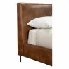 Sophia Full Faux Leather Platform Bed, Brown - Headboard - Sophia Full Faux Leather Platform Bed, Brown - Headboard