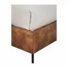 Sophia Full Faux Leather Platform Bed, Brown - Leg - Sophia Full Faux Leather Platform Bed, Brown - Leg