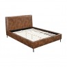 Sophia Full Faux Leather Platform Bed, Brown - Frame