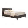 Sophia Full Faux Leather Platform Bed, Gray - Angled
